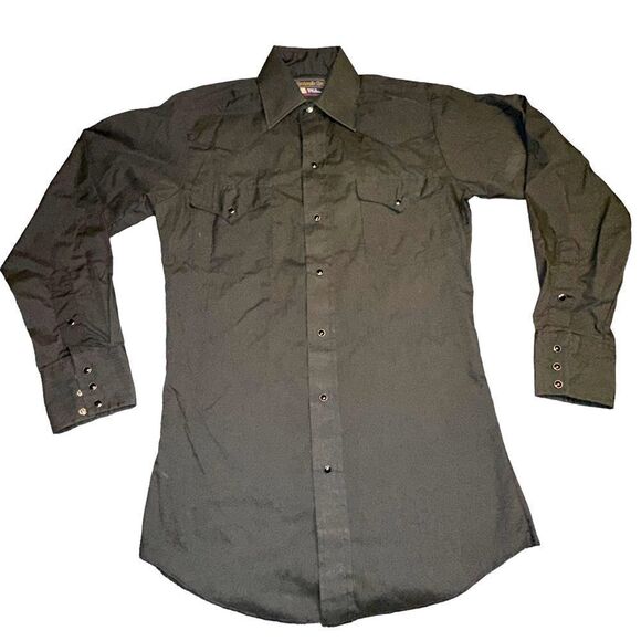 Black Panhandle Slim Western Button Down Shirt - Picture 3 of 8